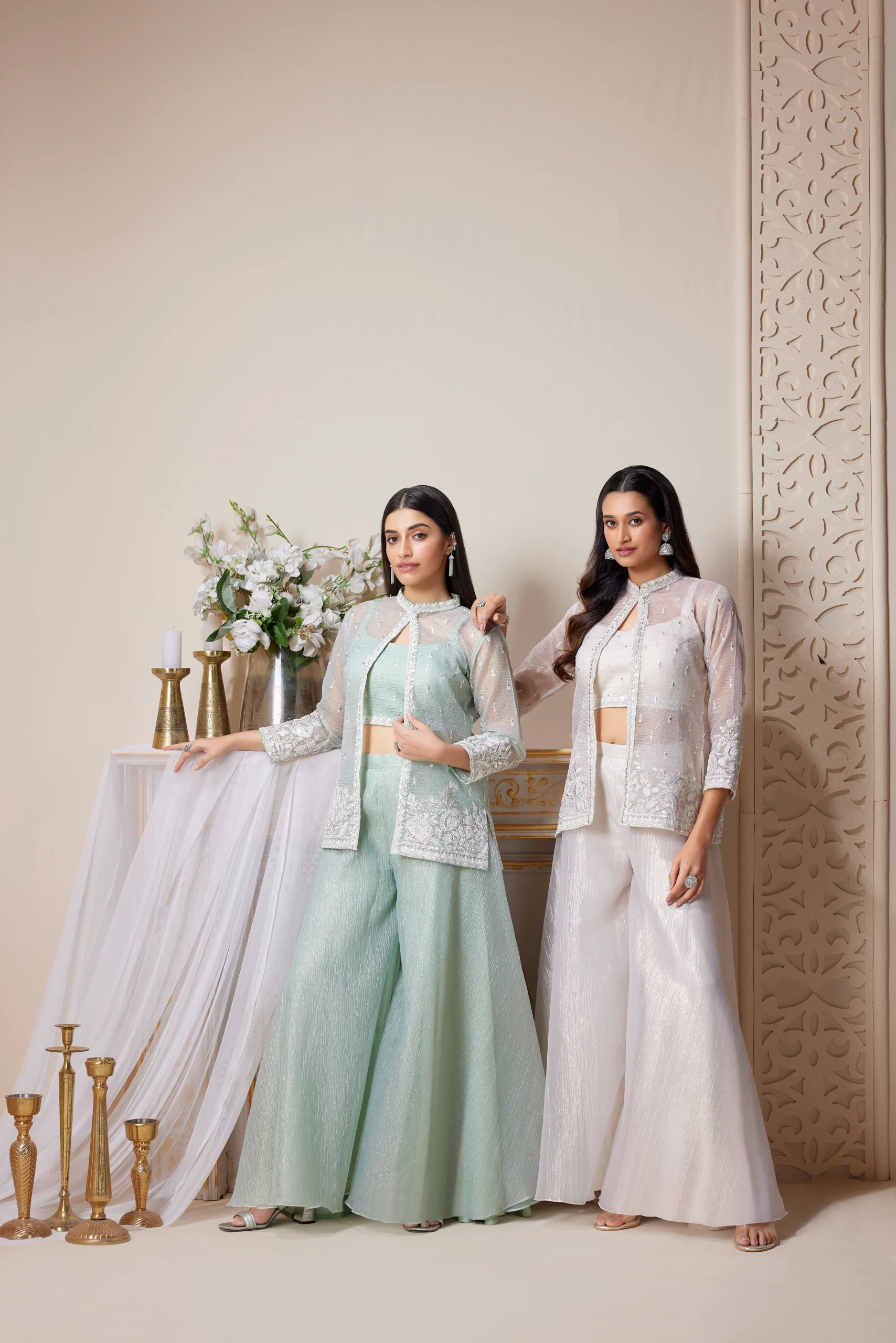 RP Dalmia white and mint co-ord sets
