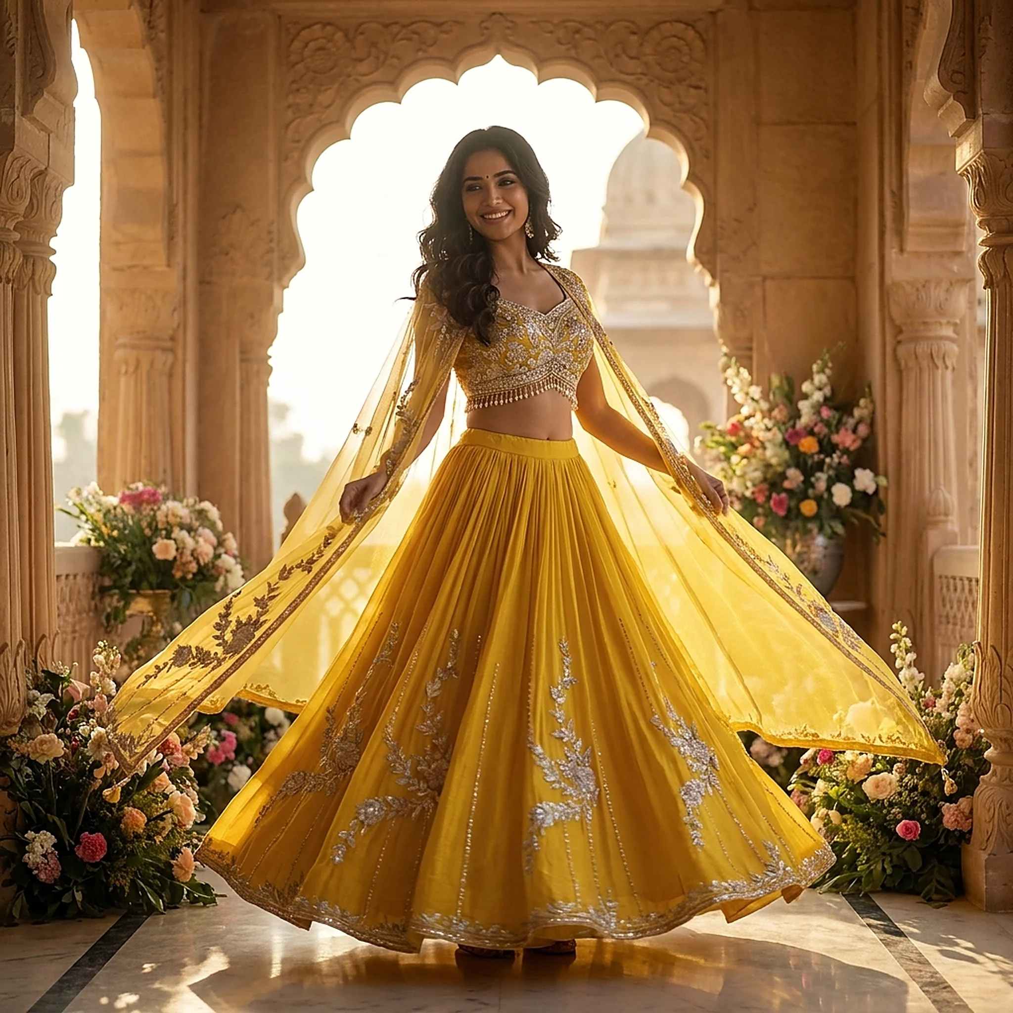 RP Dalmia yellow lehenga