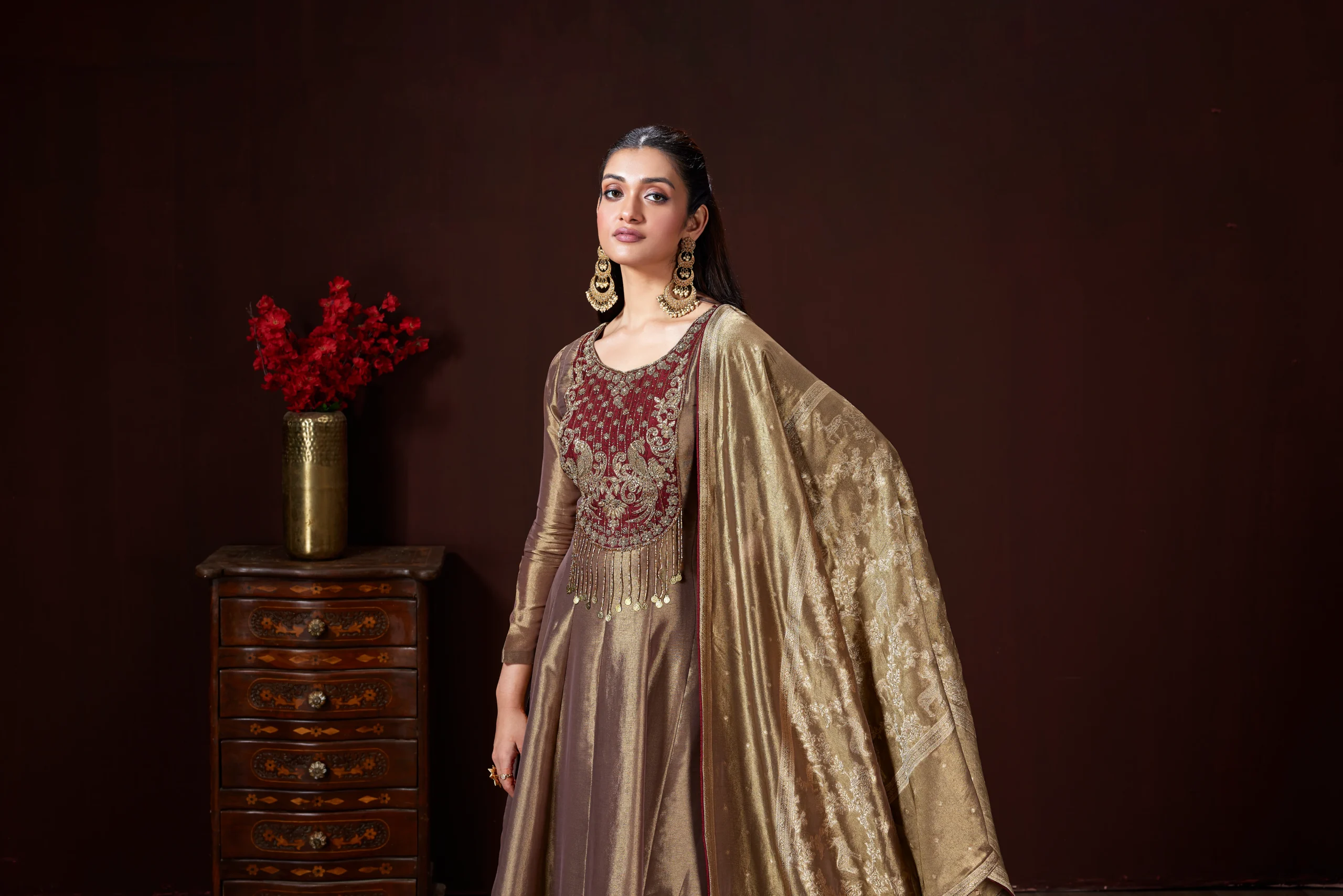 RP Dalmia beige and gold suit
