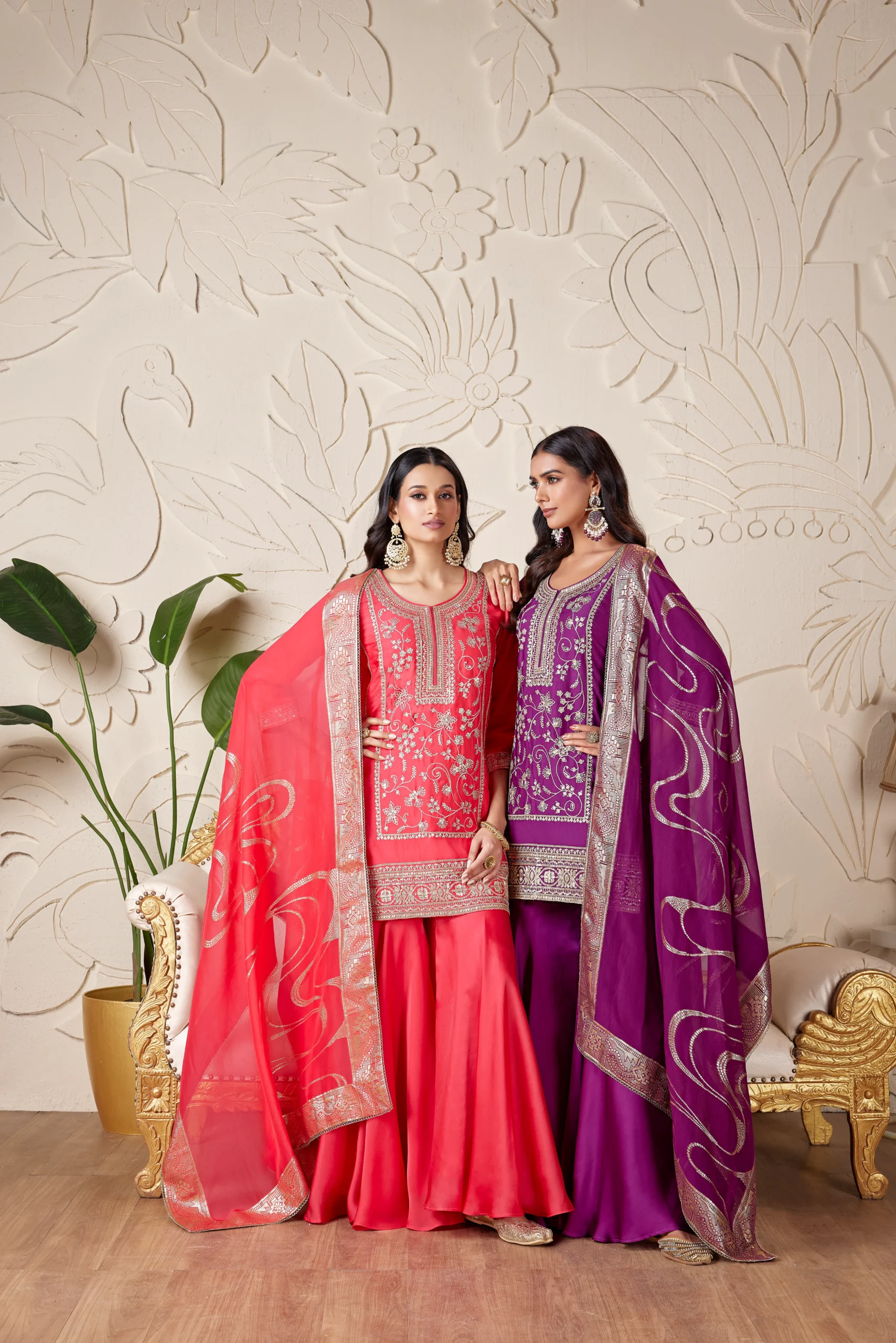 RP Dalmia pink and purple festive suits